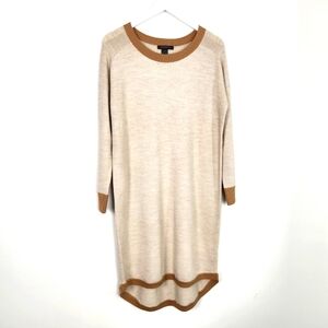 French Connection Size M Camel Tan Long Sleeve Sweater Dress